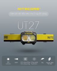Đèn pin chạy bộ  NITECORE UT27 sáng 800 lm chiếu xa 160m pin 1300mAh USB-C
