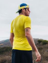 Áo bó ngắn tay chạy bộ  nam Compressport Trail Half-Zip Fitted SS Top