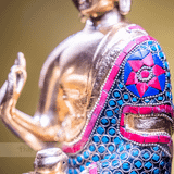  Tượng Bổn Sư Đồng Gắn Đá Mạ Vàng Ấn Độ Siêu Đặc Biệt 30cm 