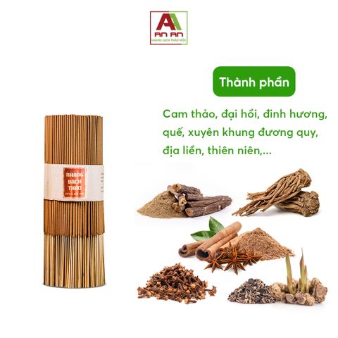  Nhang Bách Thảo 1KG/500 nén  - Nhang hương thuốc bắc - Mùi hương thiền đình, tịnh tâm, thư giãn 