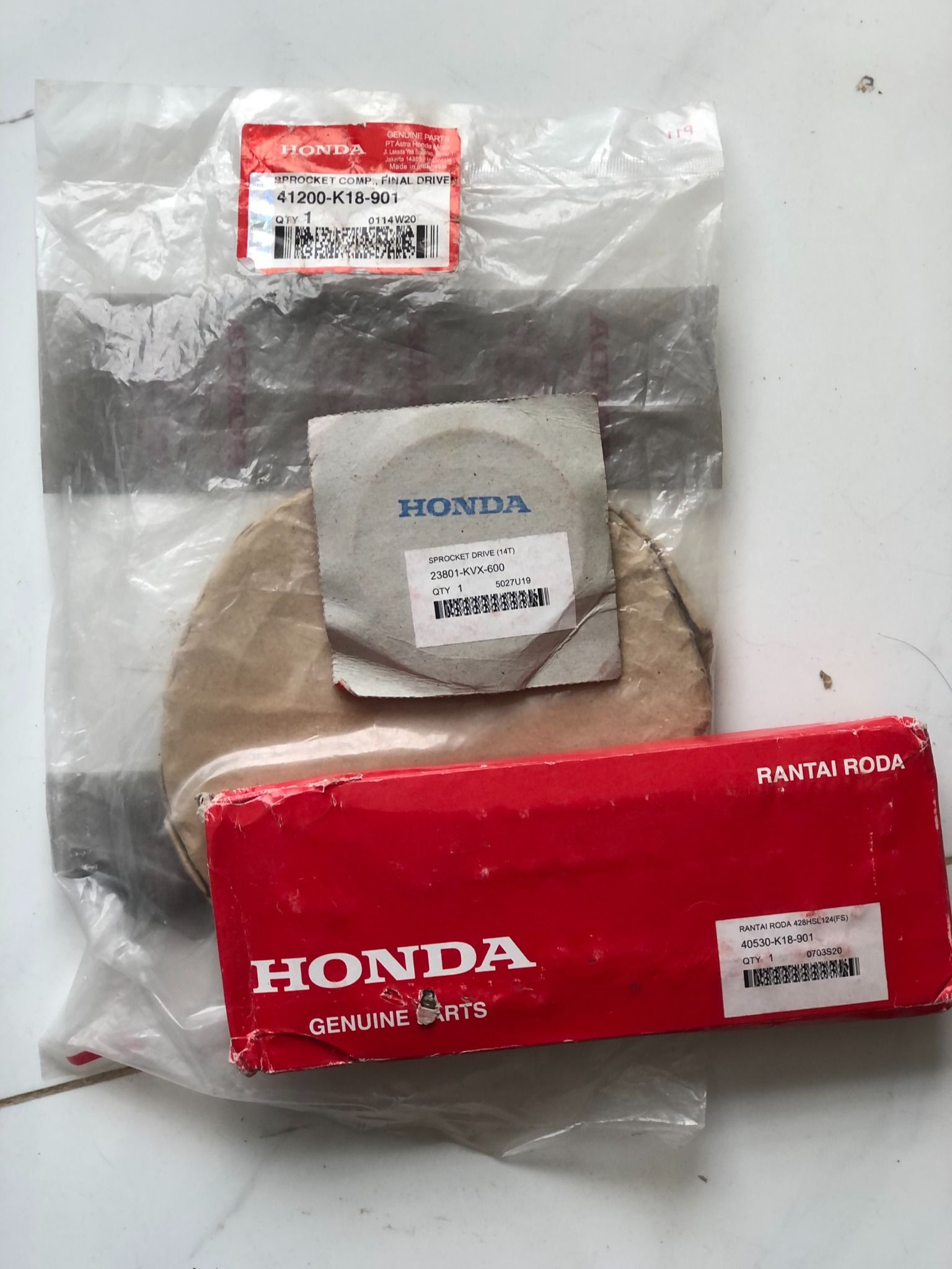Nhông sên đĩa CB150 Verza chính hãng Honda
