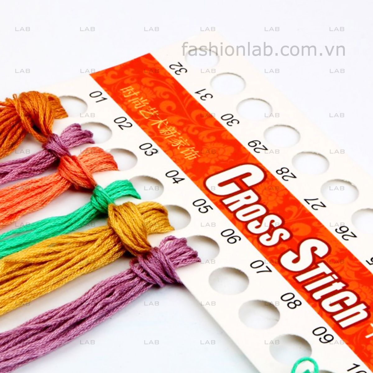 Thẻ buộc chỉ thêu, bìa lưu trữ chỉ thêu 16 màu #010301