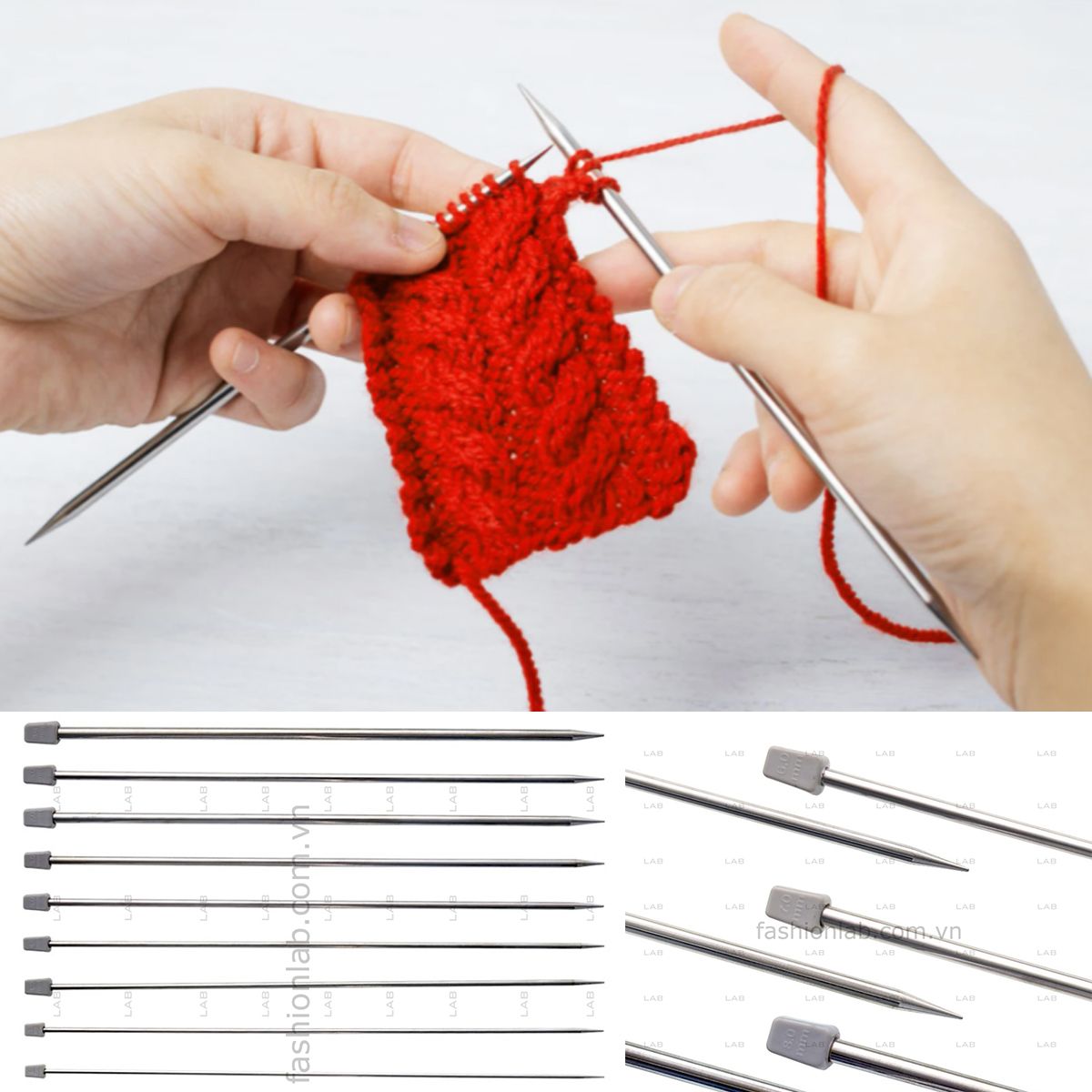 Set 4 cặp kim đan nhôm 2mm, 4mm, 6mm, 8mm #010401