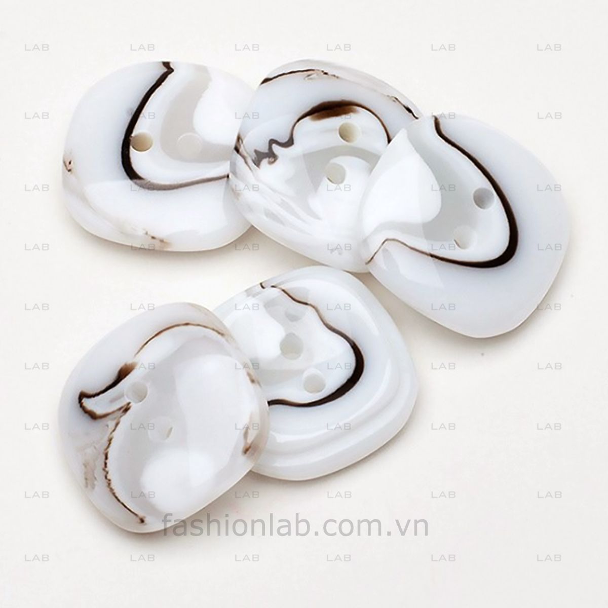 Khuy nhựa cẩm thạch 25mm trắng #020201