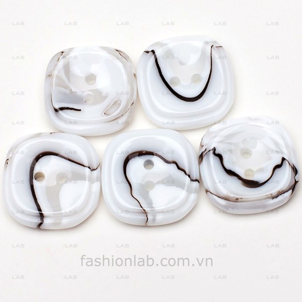 Khuy nhựa cẩm thạch 25mm trắng #020201