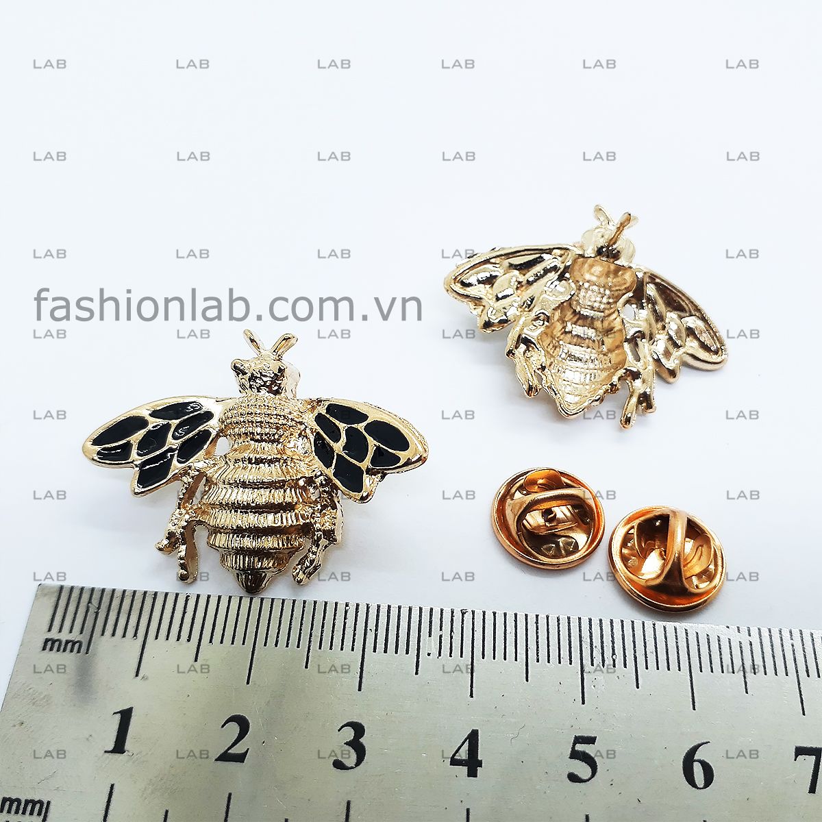 Pin cài áo - Bee - Type B vàng gold (chiếc - kèm đế) #020902
