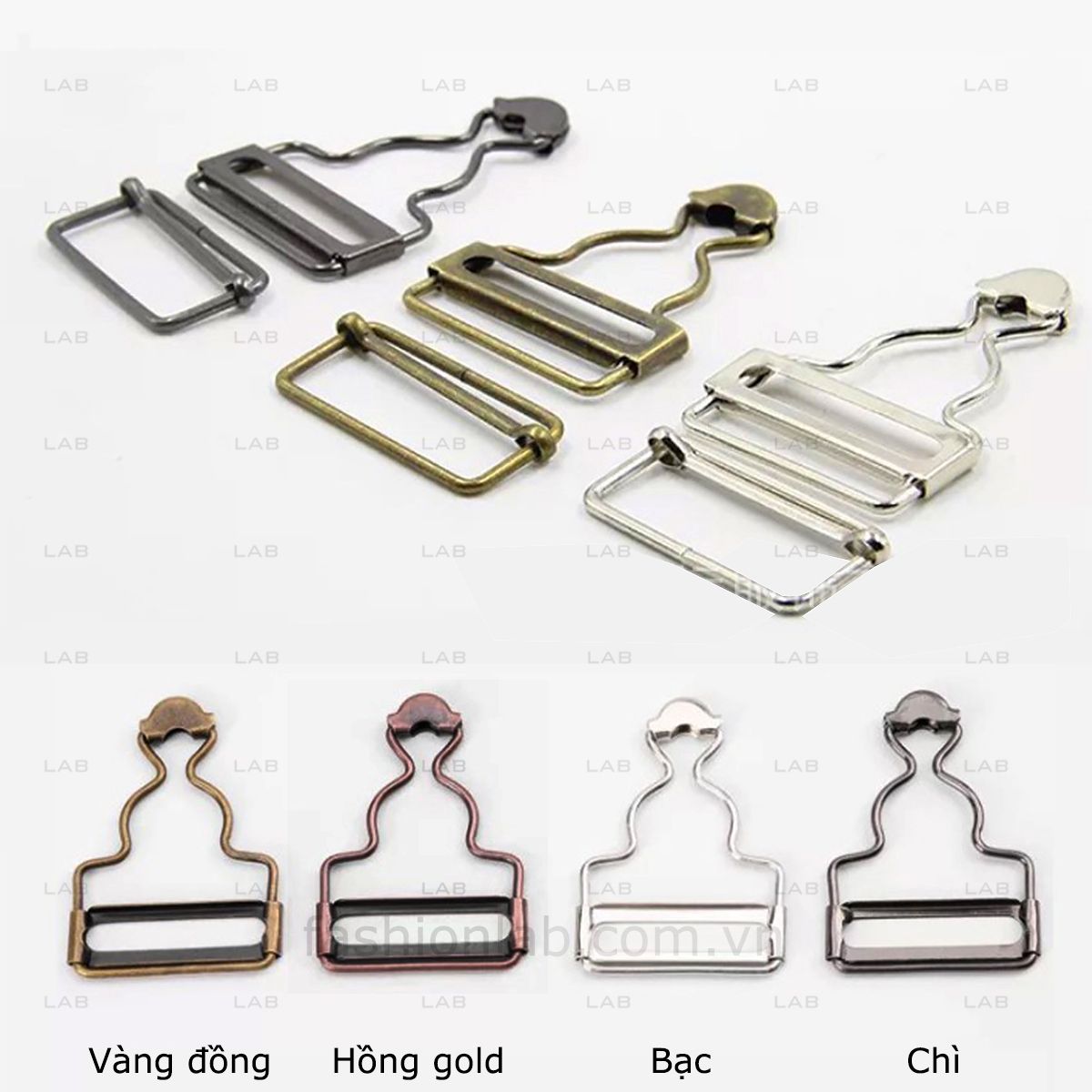Bộ đai móc cài quần yếm, tất đùi kim loại kèm tăng giảm - 28mm #020203