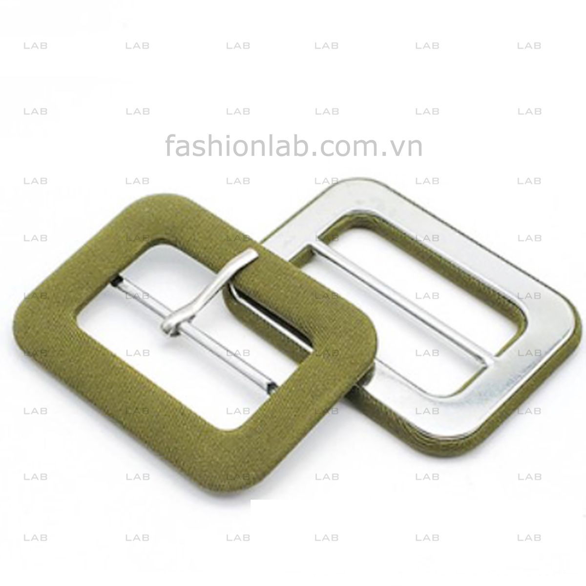 Mặt dây đai lưng bọc vải khe 45mm - không kim - kim loại hình chữ nhật #020203
