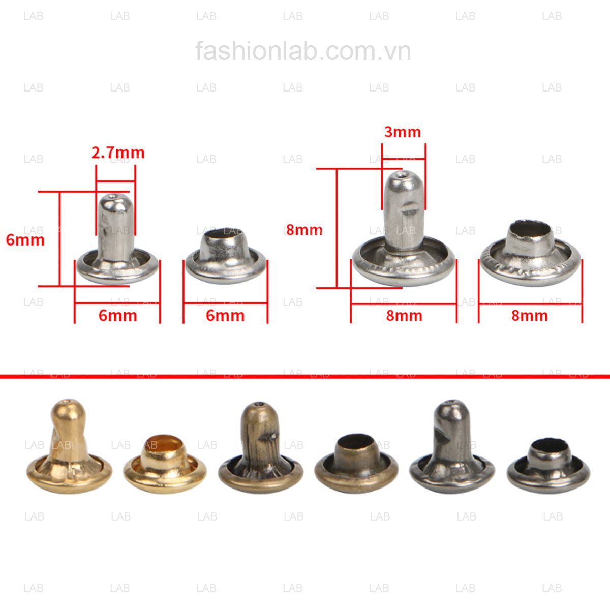 Đinh tán mũ nấm 6x6mm #020204