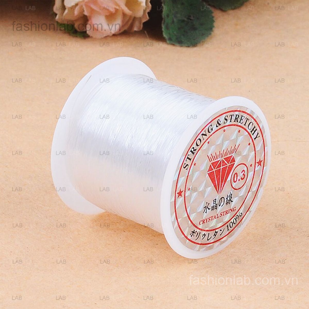 Dây cước xỏ chuỗi vòng cườm hạt đính kết
