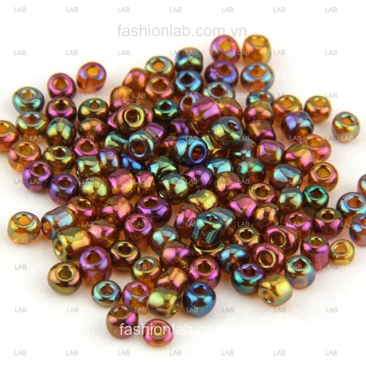 Hạt cườm pha lê tròn ánh sắc xỏ lỗ - 3mm #020302