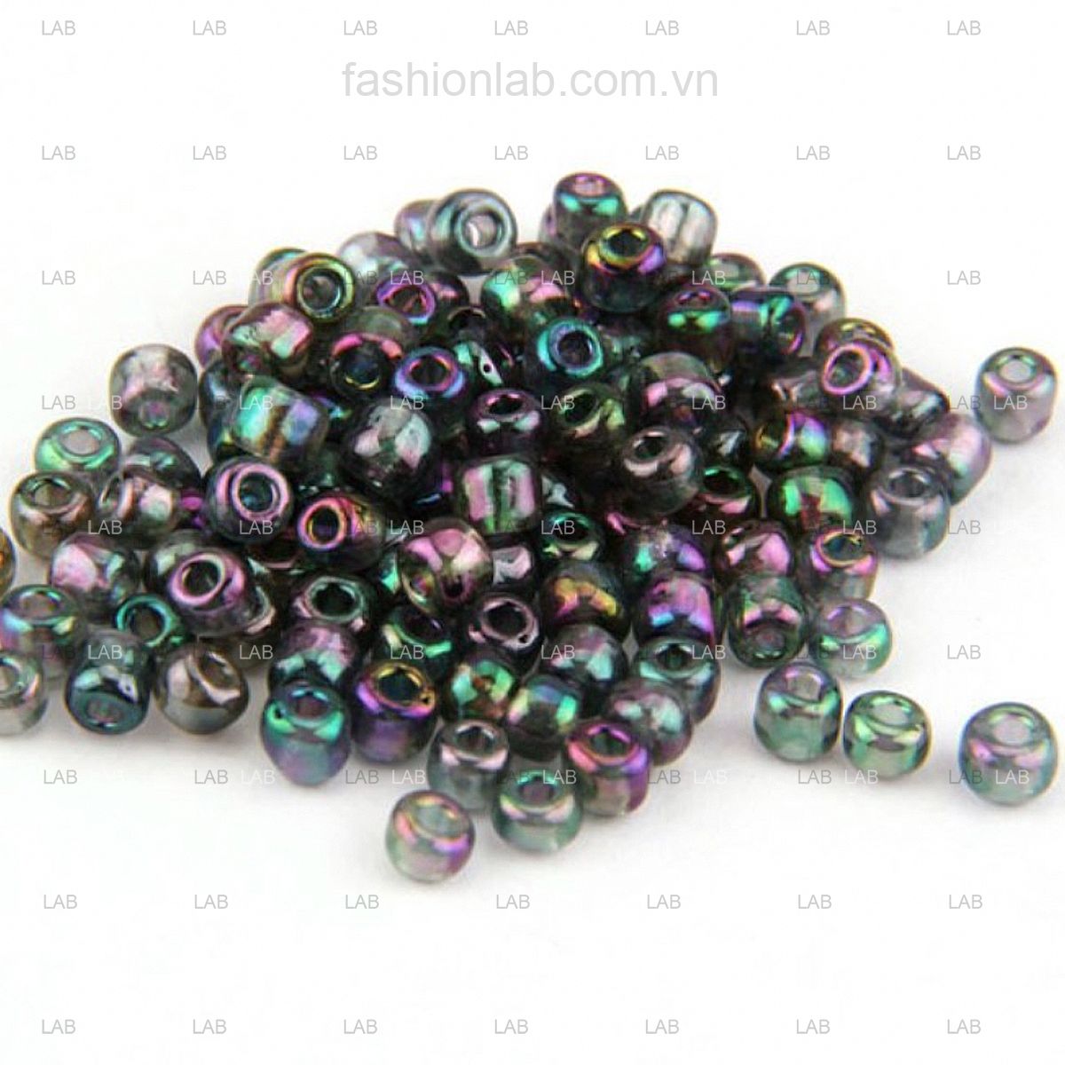 Hạt cườm pha lê tròn ánh sắc xỏ lỗ - 3mm #020302