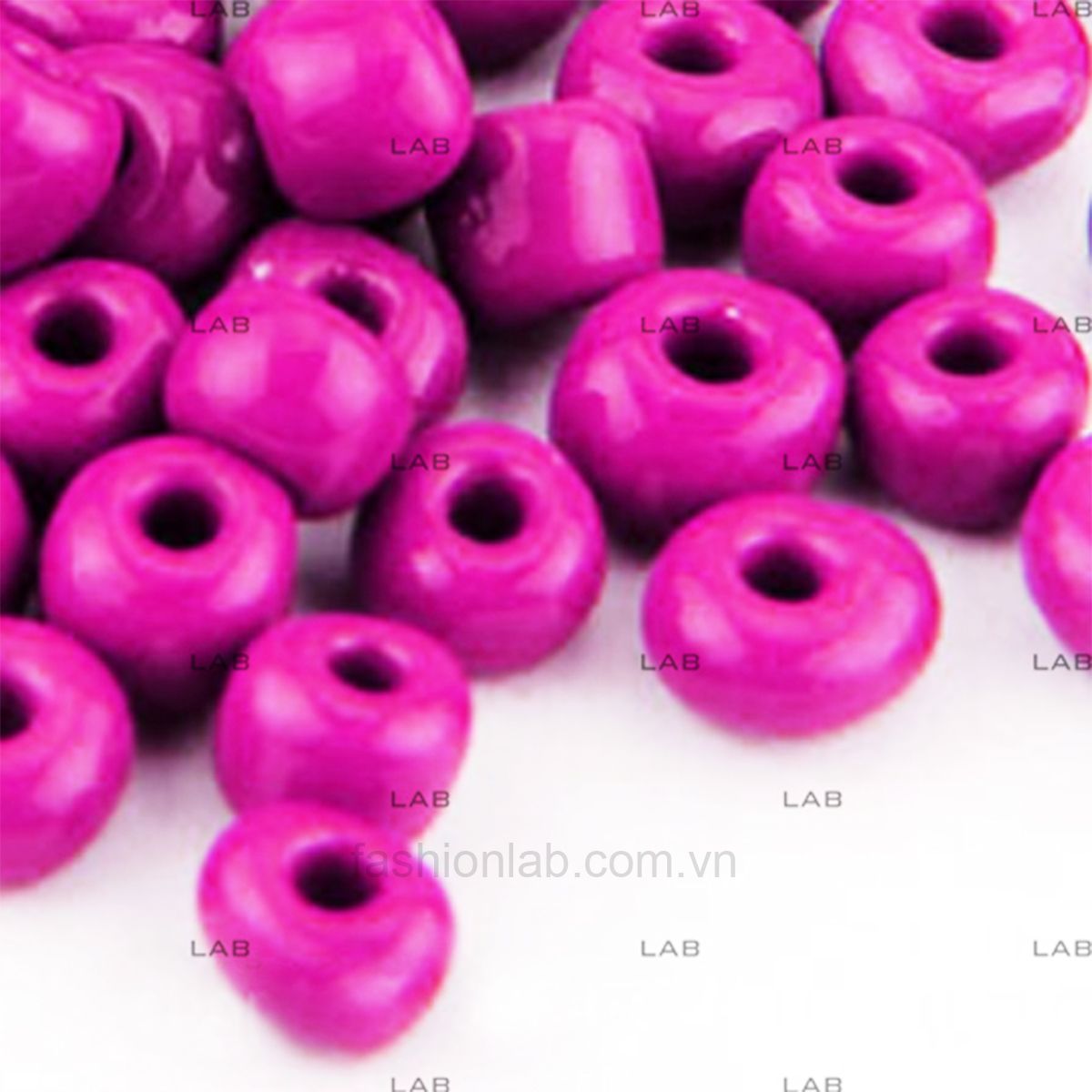 Hạt tròn sứ màu đặc xỏ lỗ 4mm #020302