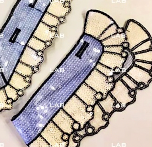 Set cổ, tay áo Sequin thêu 03 (bộ) #020401