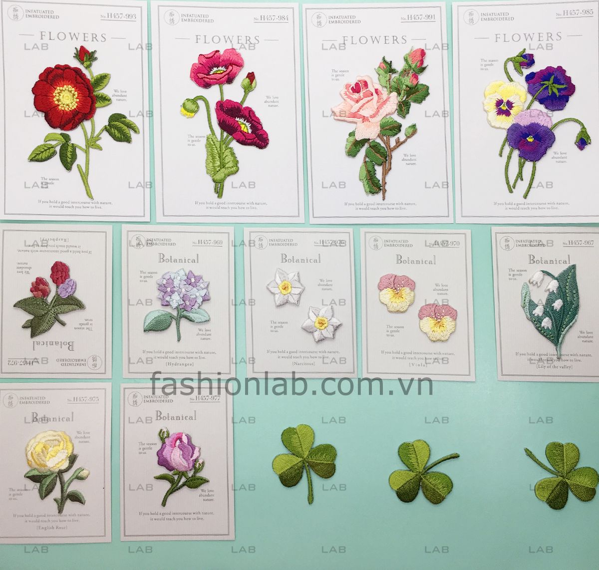 Hình thêu hoa lớn - Mẫu 993 (1pc) #020501