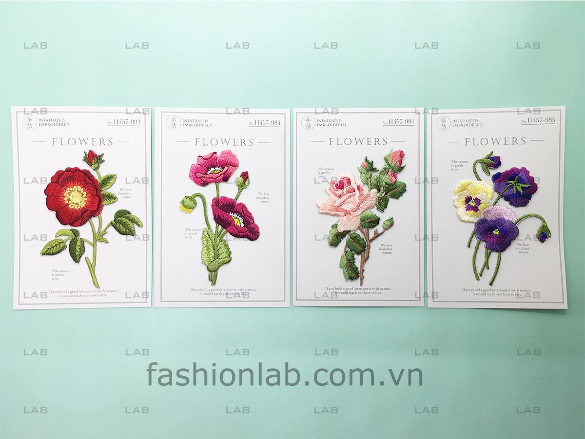 Hình thêu hoa lớn - Mẫu 985 (1pc) #020501