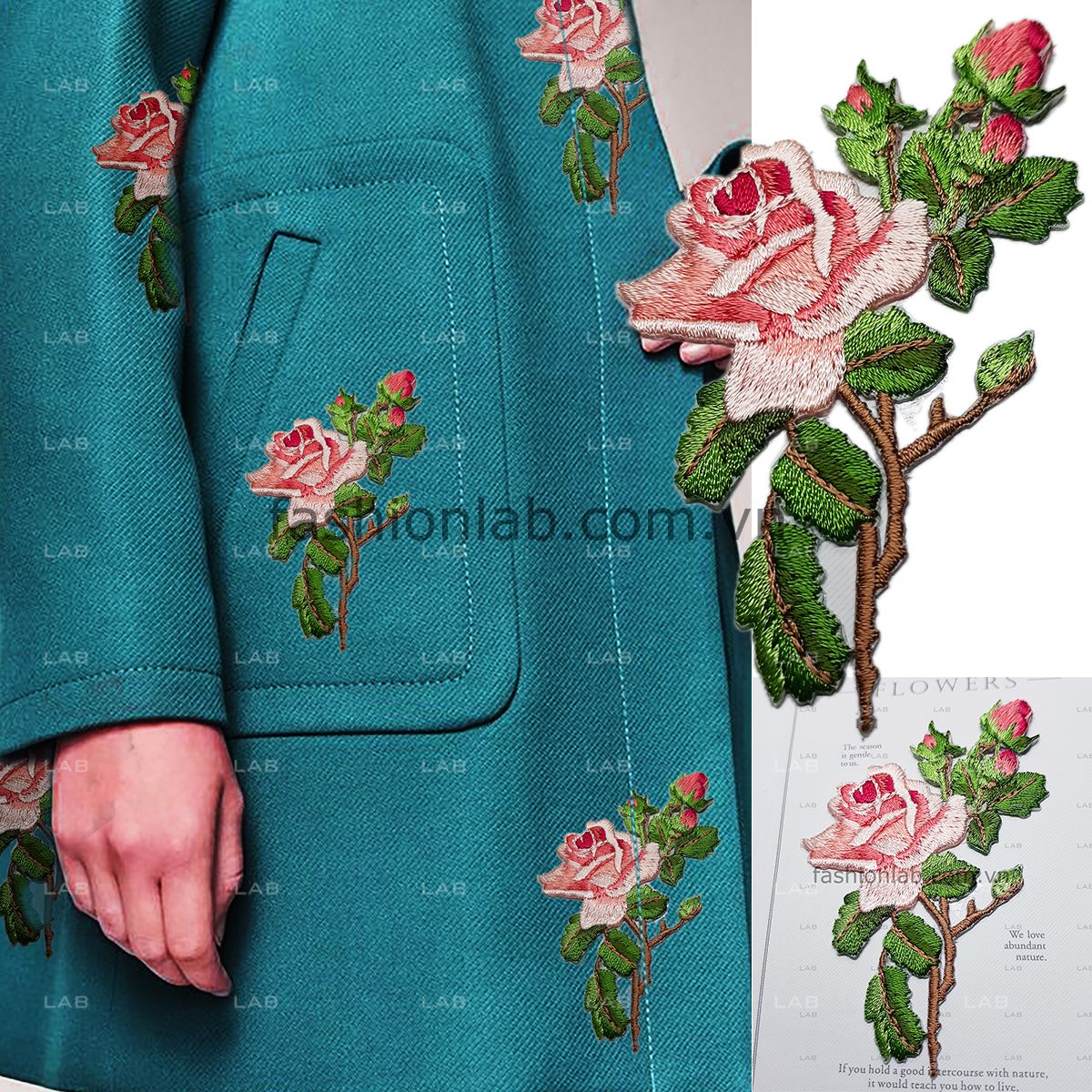Hình thêu hoa lớn - Mẫu 991 (1pc) #020501