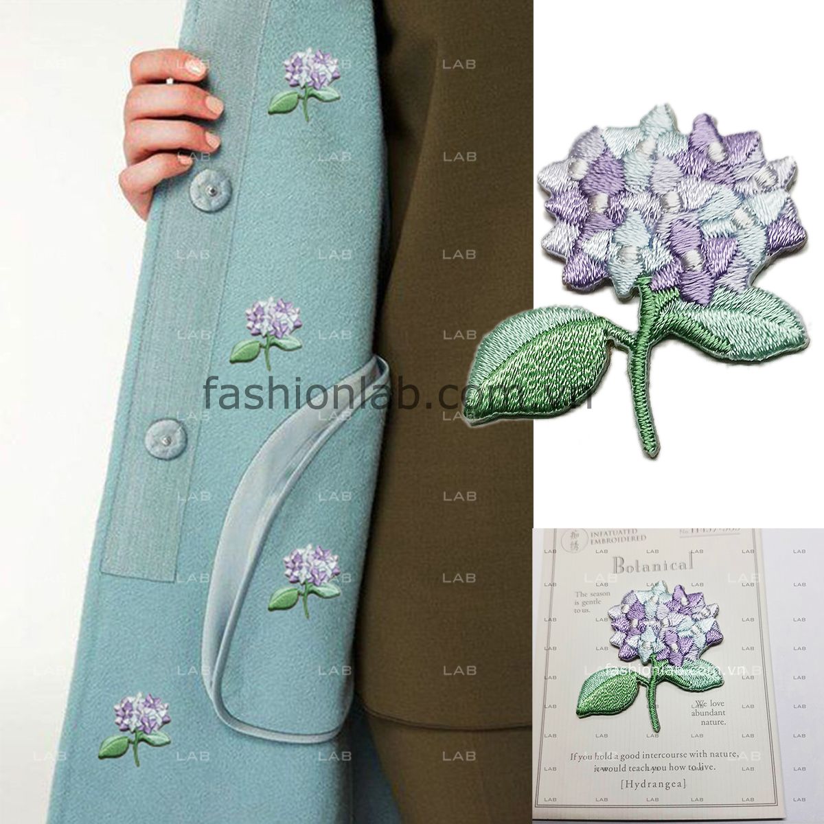 Hình thêu hoa nhỏ - Mẫu 969 (1pc) #020501