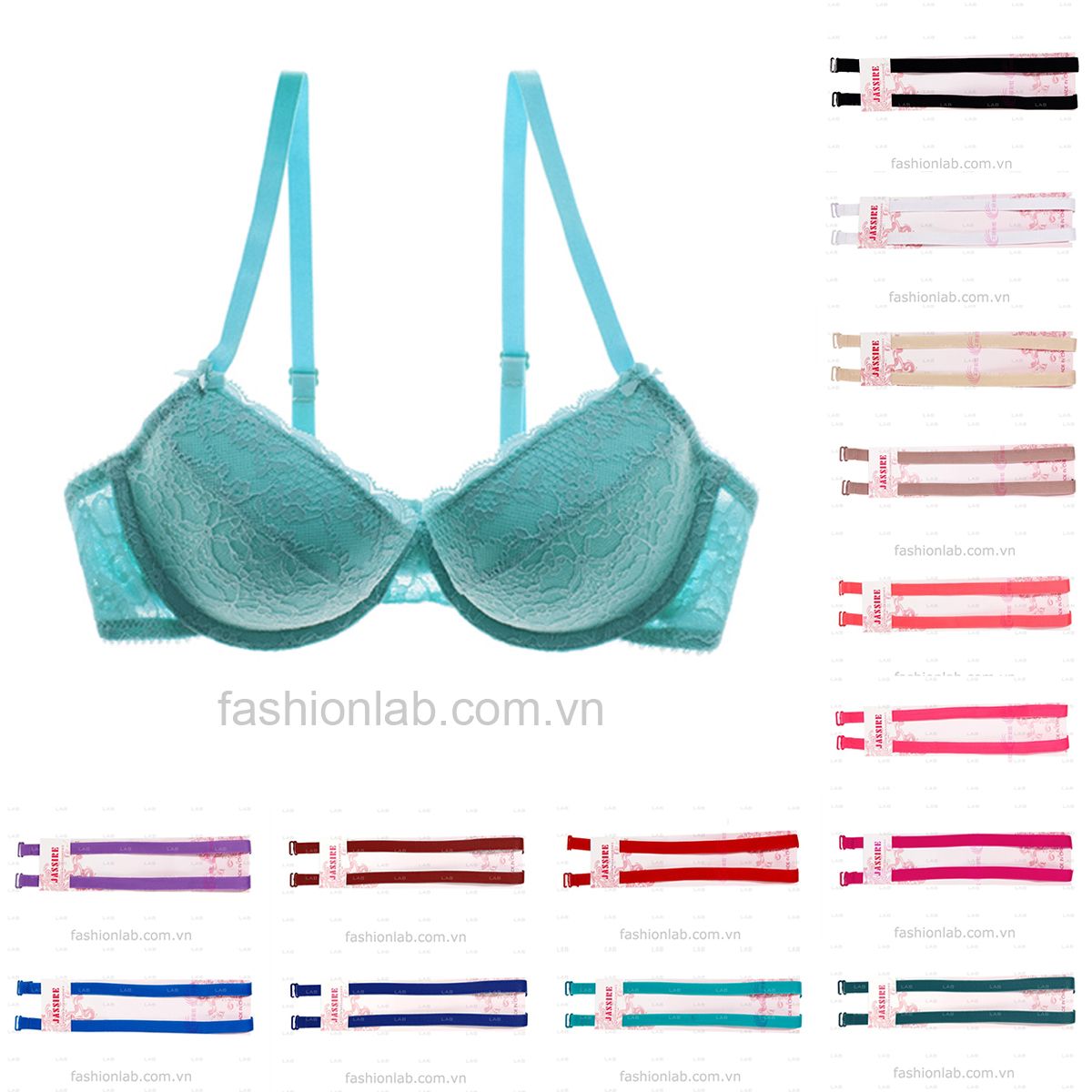Set dây quai áo lót - bra có móc cài thay thế bản 12mm #020601