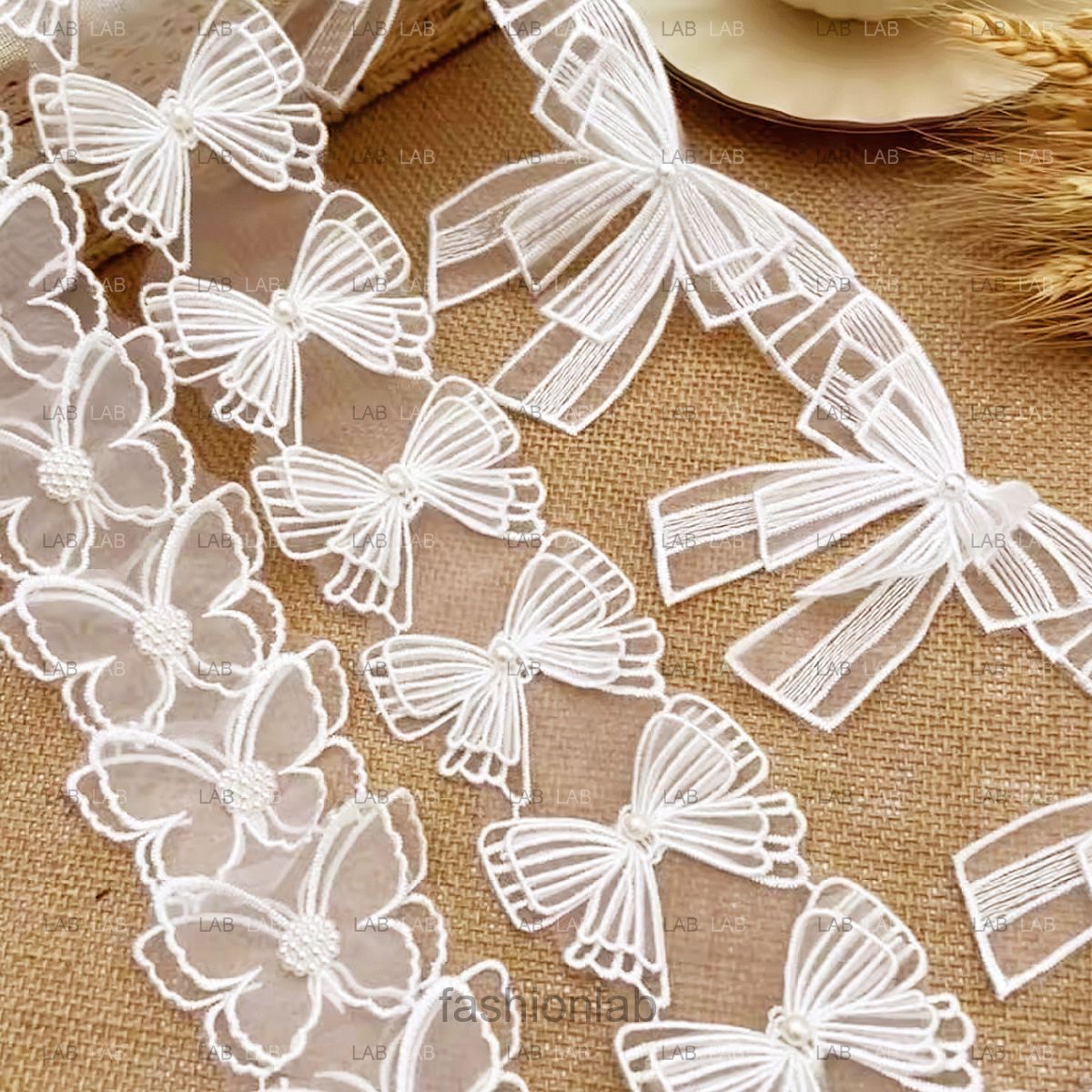 Dây viền thêu 3D hai lớp trang trí #020602