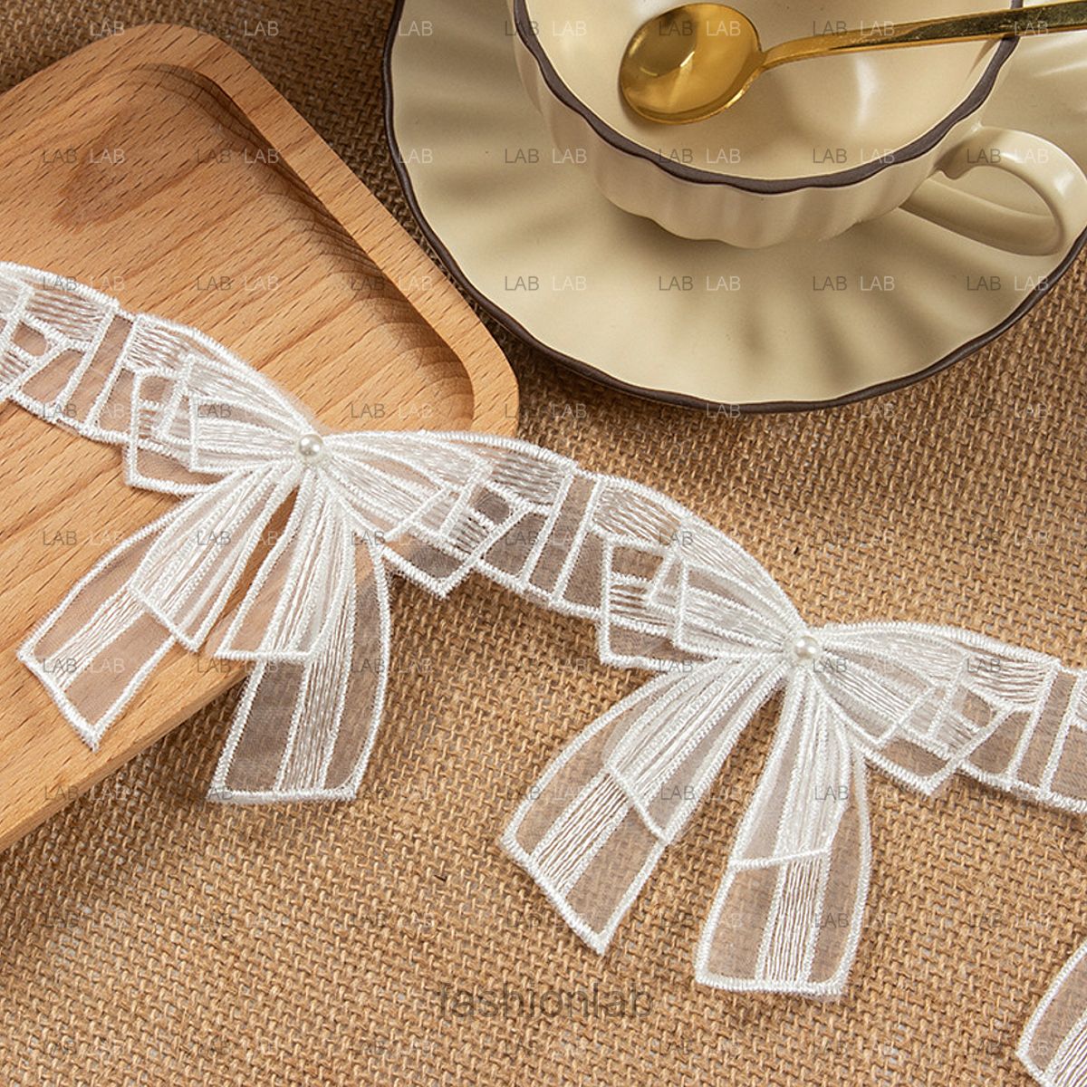 Dây viền thêu 3D hai lớp trang trí #020602
