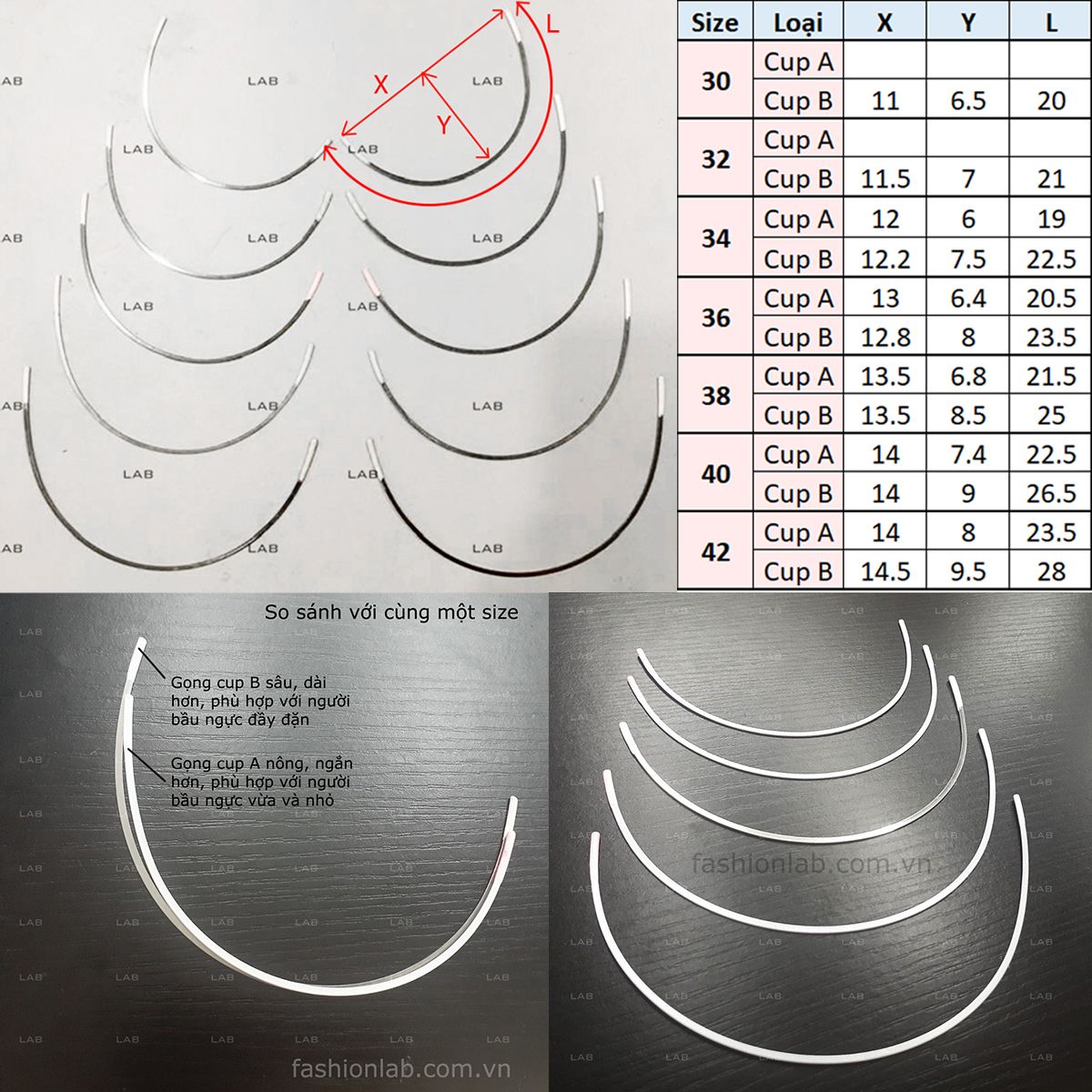 Gọng bra - áo lót nâng ngực - Cup B #021101