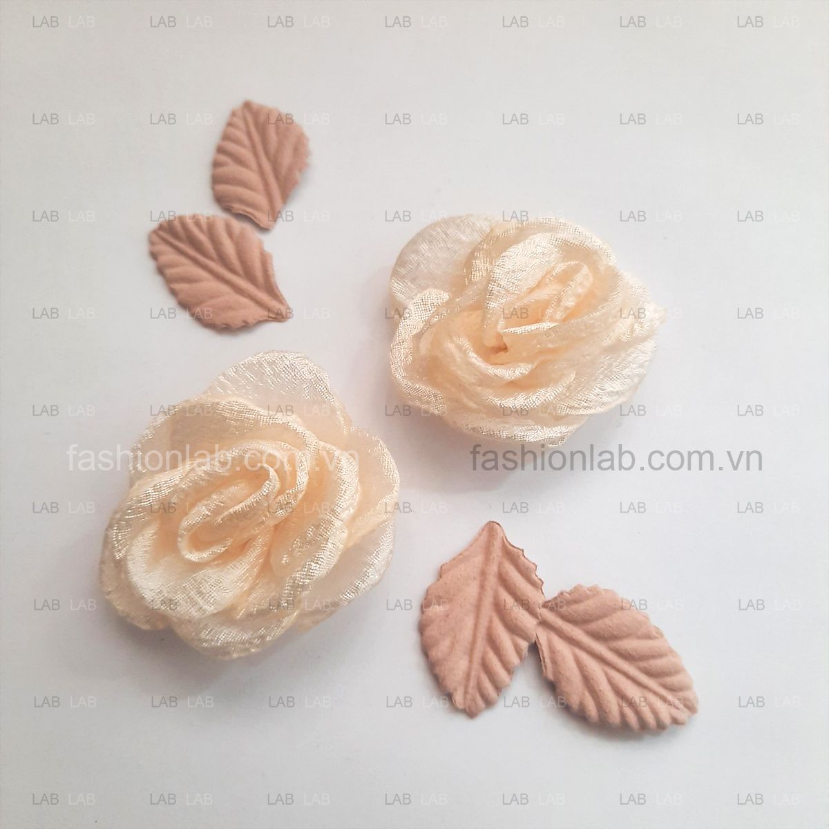 Hoa hồng vải voan sần đường kính 4.5 - 5cm