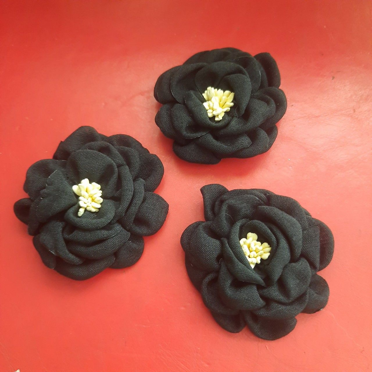 Hoa hồng vải linen đường kính 5.5 - 6cm