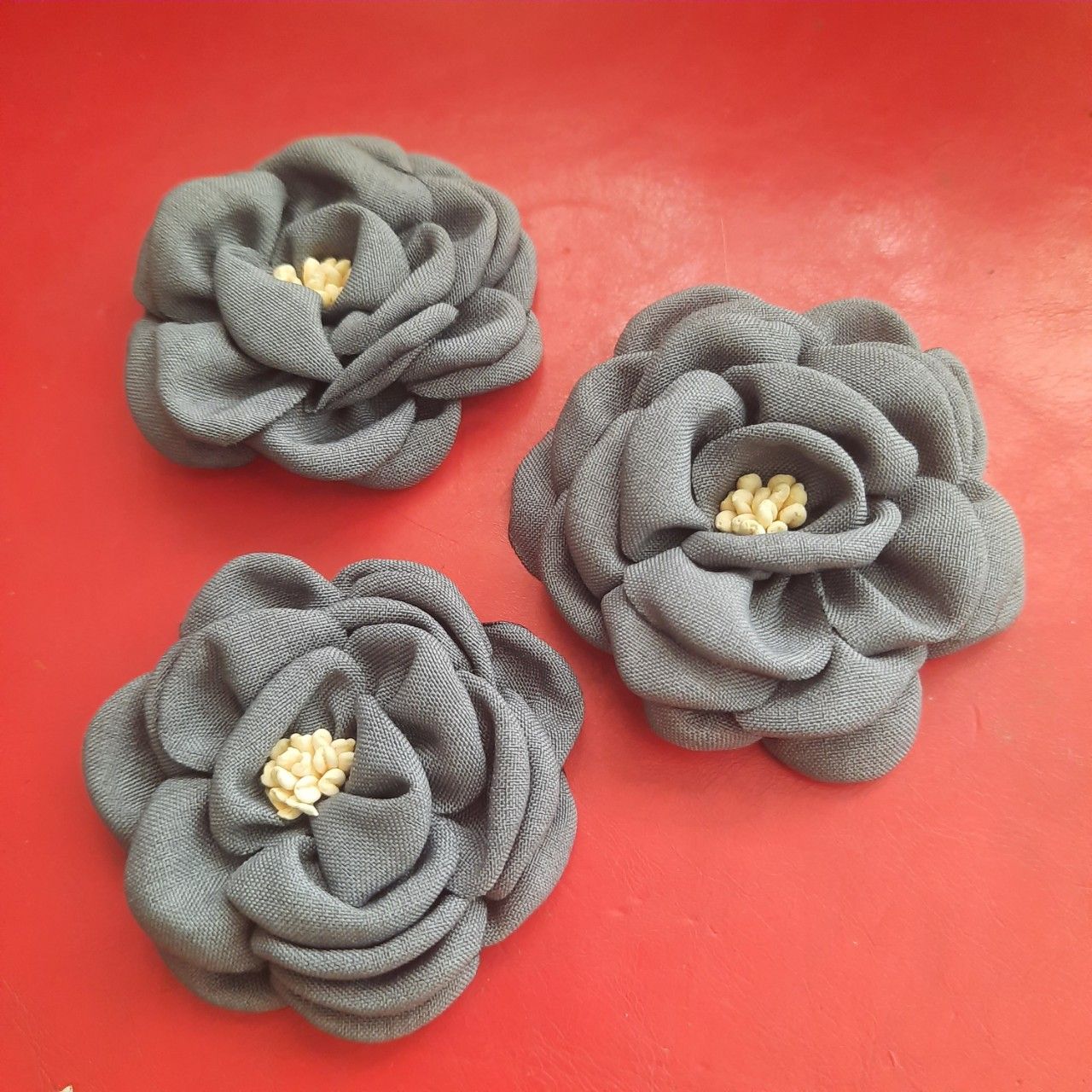 Hoa hồng vải linen đường kính 5.5 - 6cm
