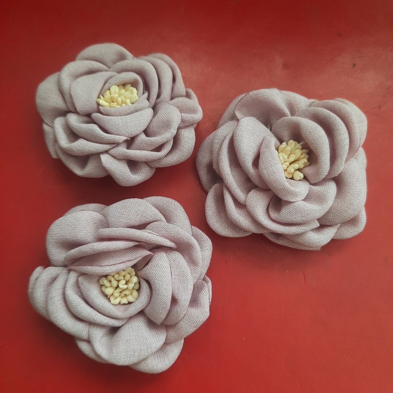 Hoa hồng vải linen đường kính 5.5 - 6cm