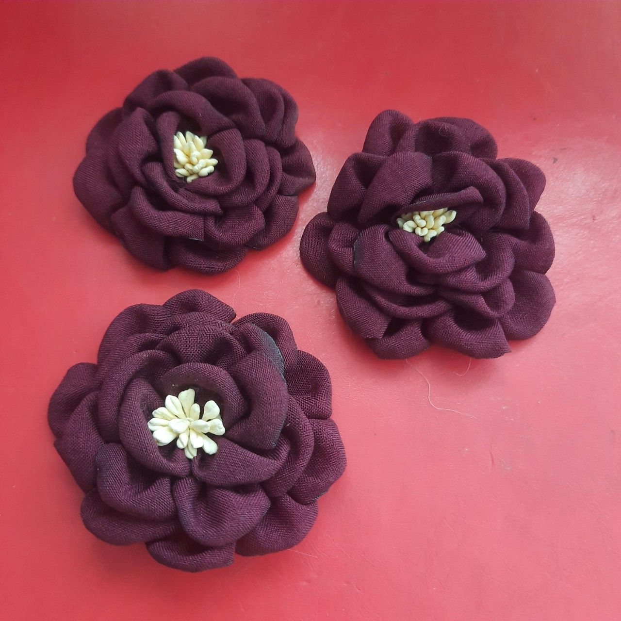 Hoa hồng vải linen đường kính 5.5 - 6cm