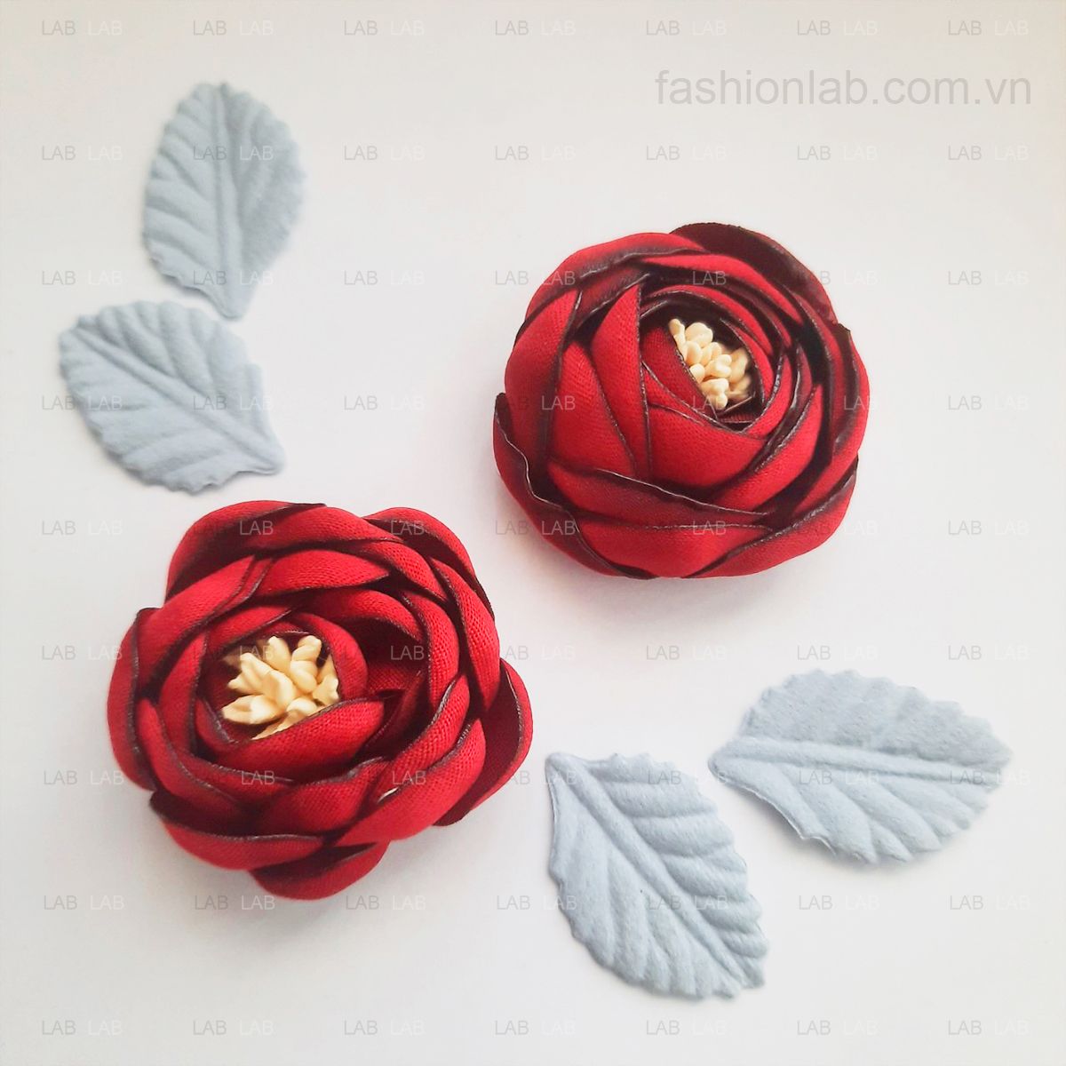 Hoa hồng vải phi mịn đường kính 3.5cm