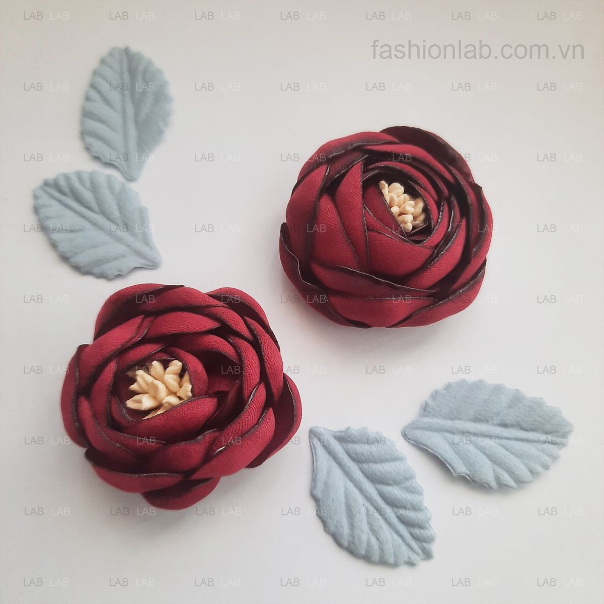 Hoa hồng vải phi mịn đường kính 3.5cm