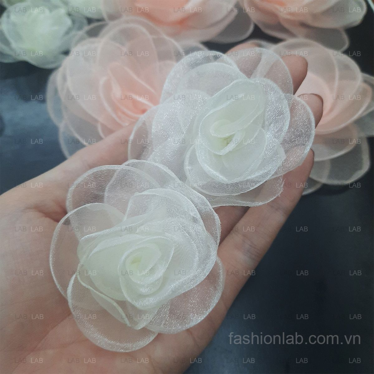 Hoa hồng voan kính 10cm