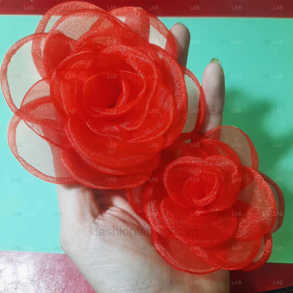 Hoa hồng voan kính 10cm