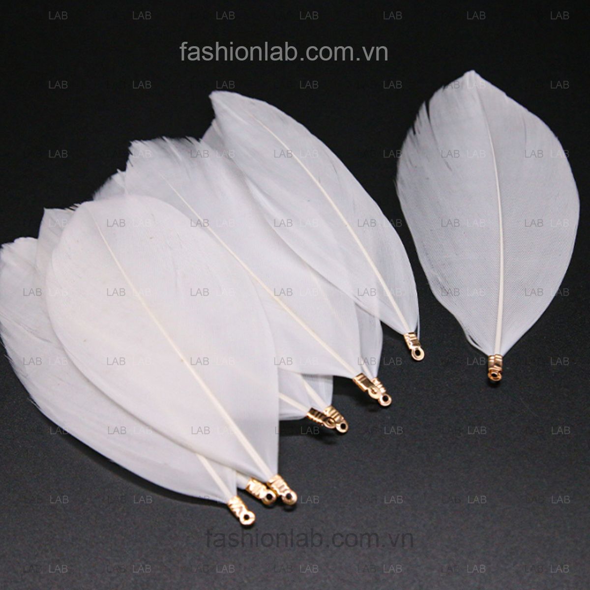 Lông vũ - lông chim chuôi kim loại #021201