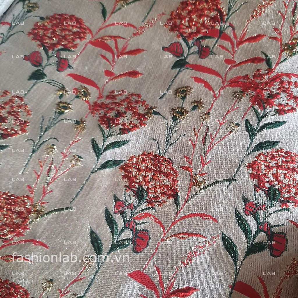 Vải gấm hoa Cẩm Tú Cầu khổ 150cm #030501