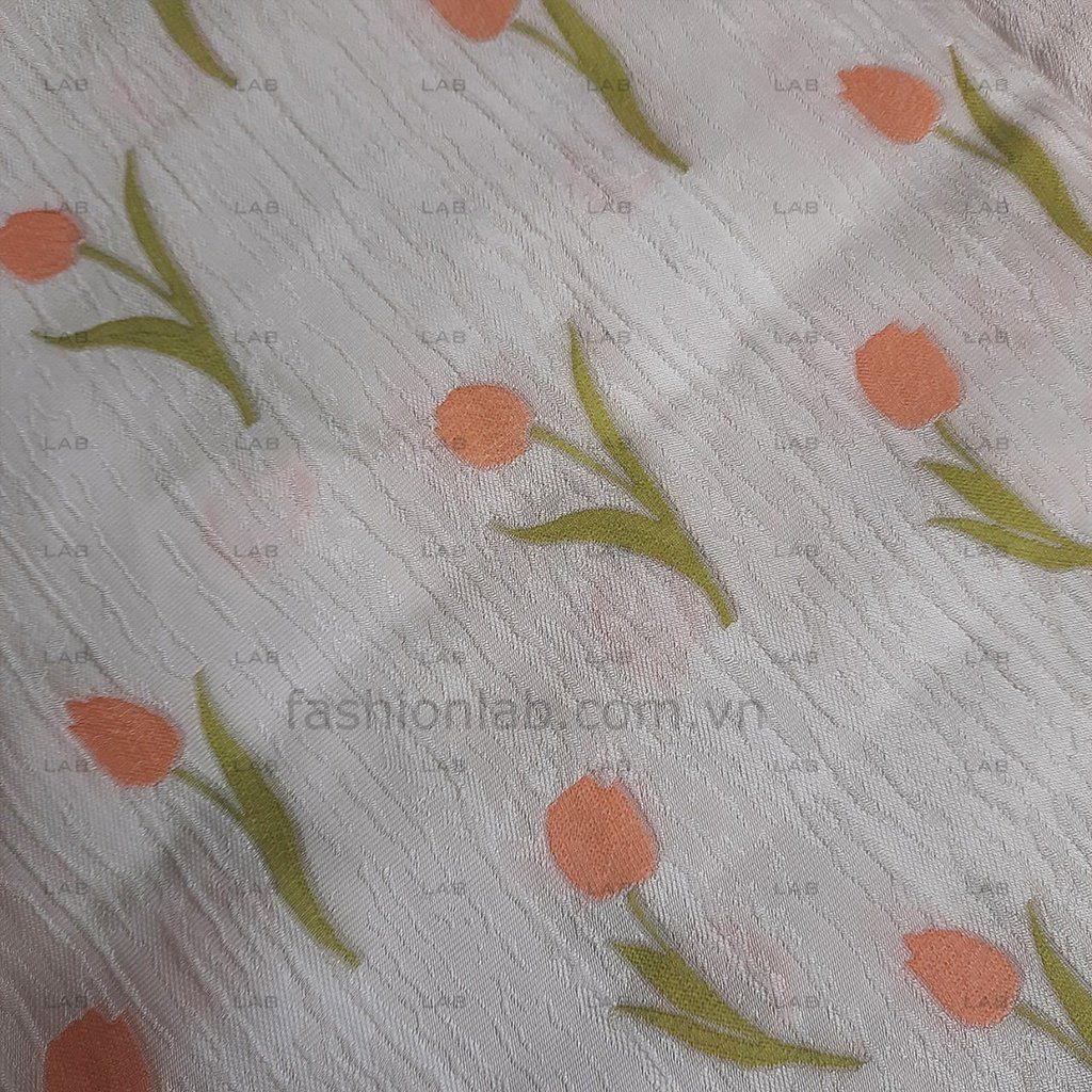 Vải gấm Hoa Tulip M015 #030501