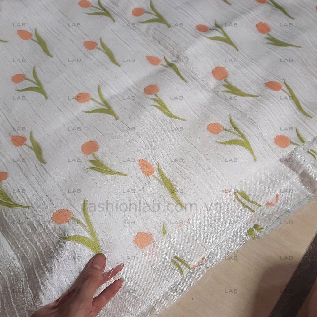 Vải gấm Hoa Tulip M015 #030501
