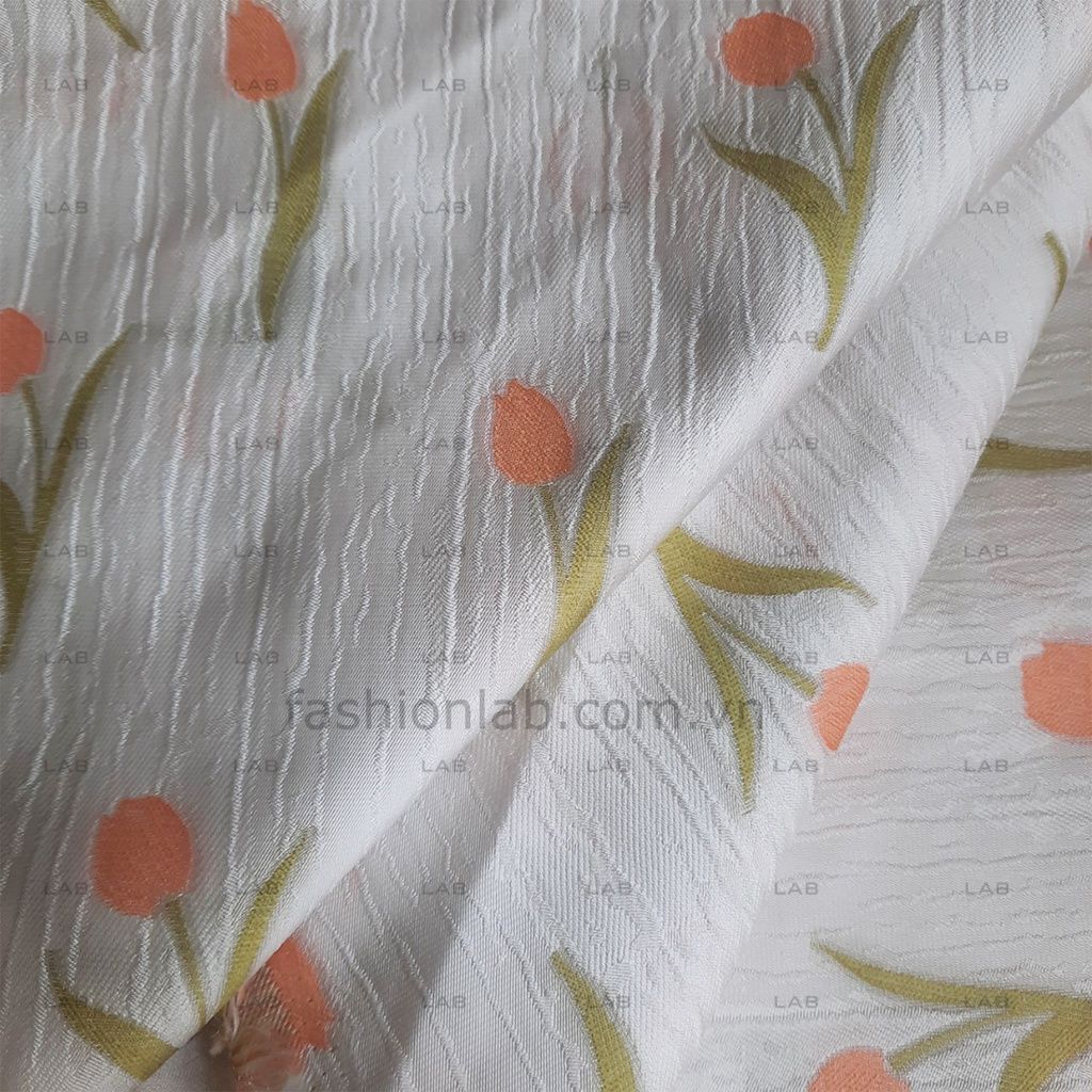 Vải gấm Hoa Tulip M015 #030501