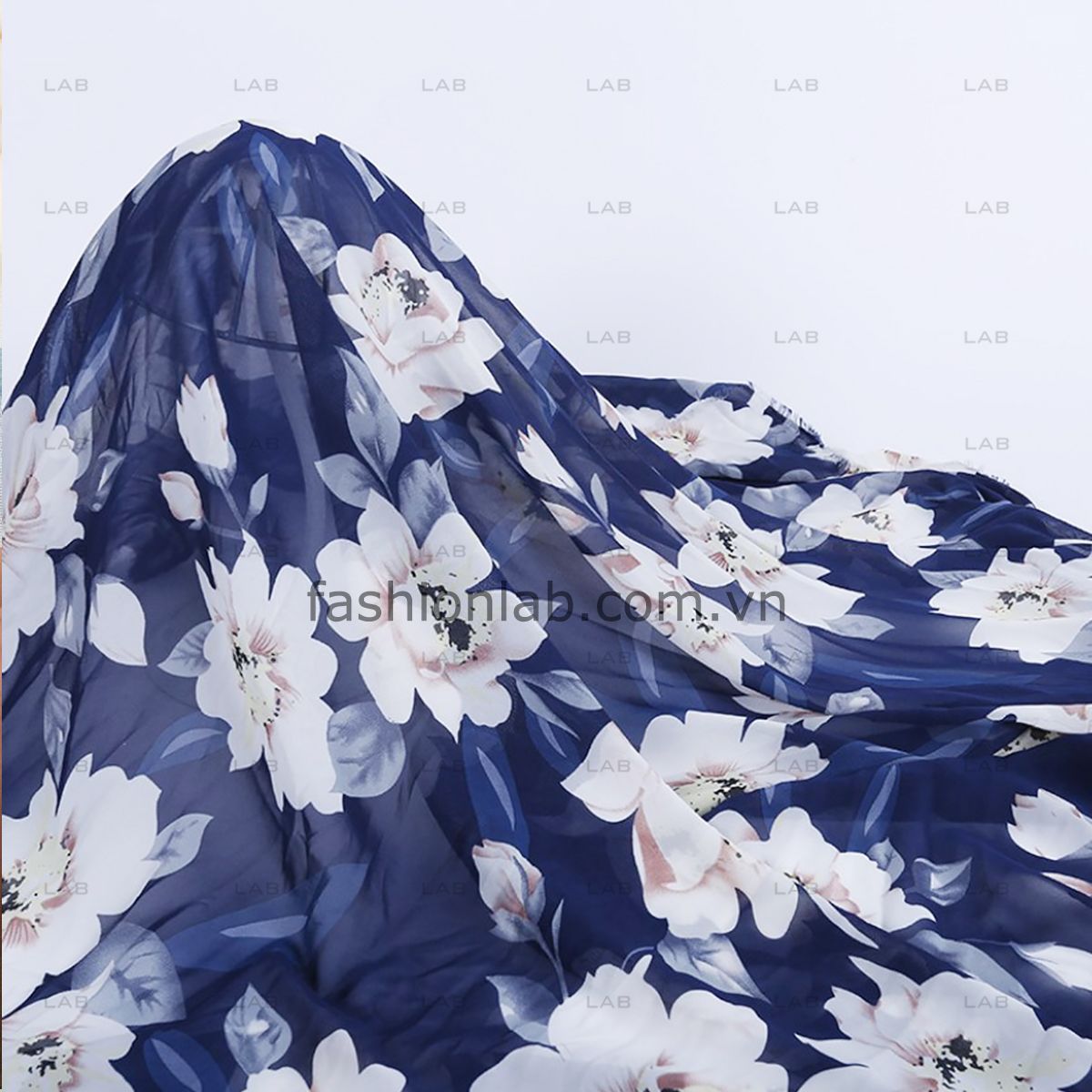 Vải voan hoa - Mẫu 010