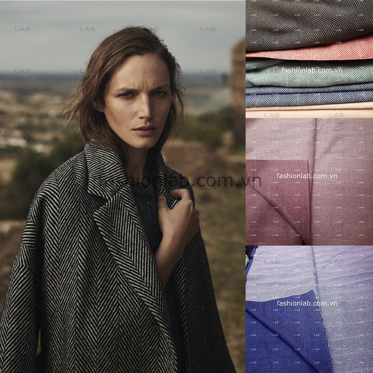 Vải dạ tweed kẻ 001 #030901