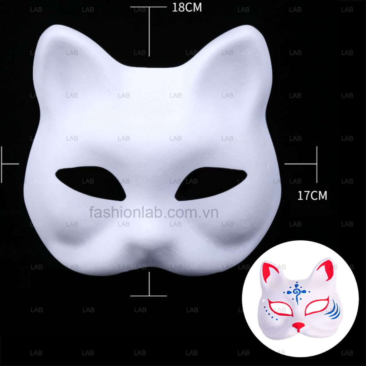 Mặt nạ giấy bồi trắng tự trang trí #040202