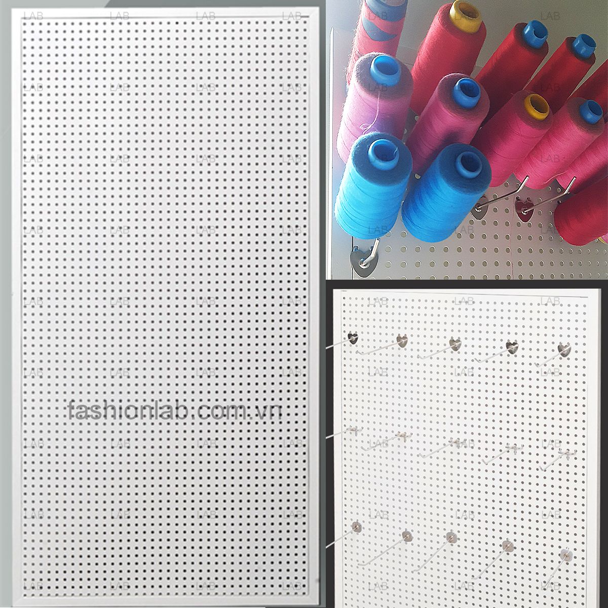Giá đục lỗ để chỉ, trưng bày phụ kiện treo tường tặng 20 móc treo #050201