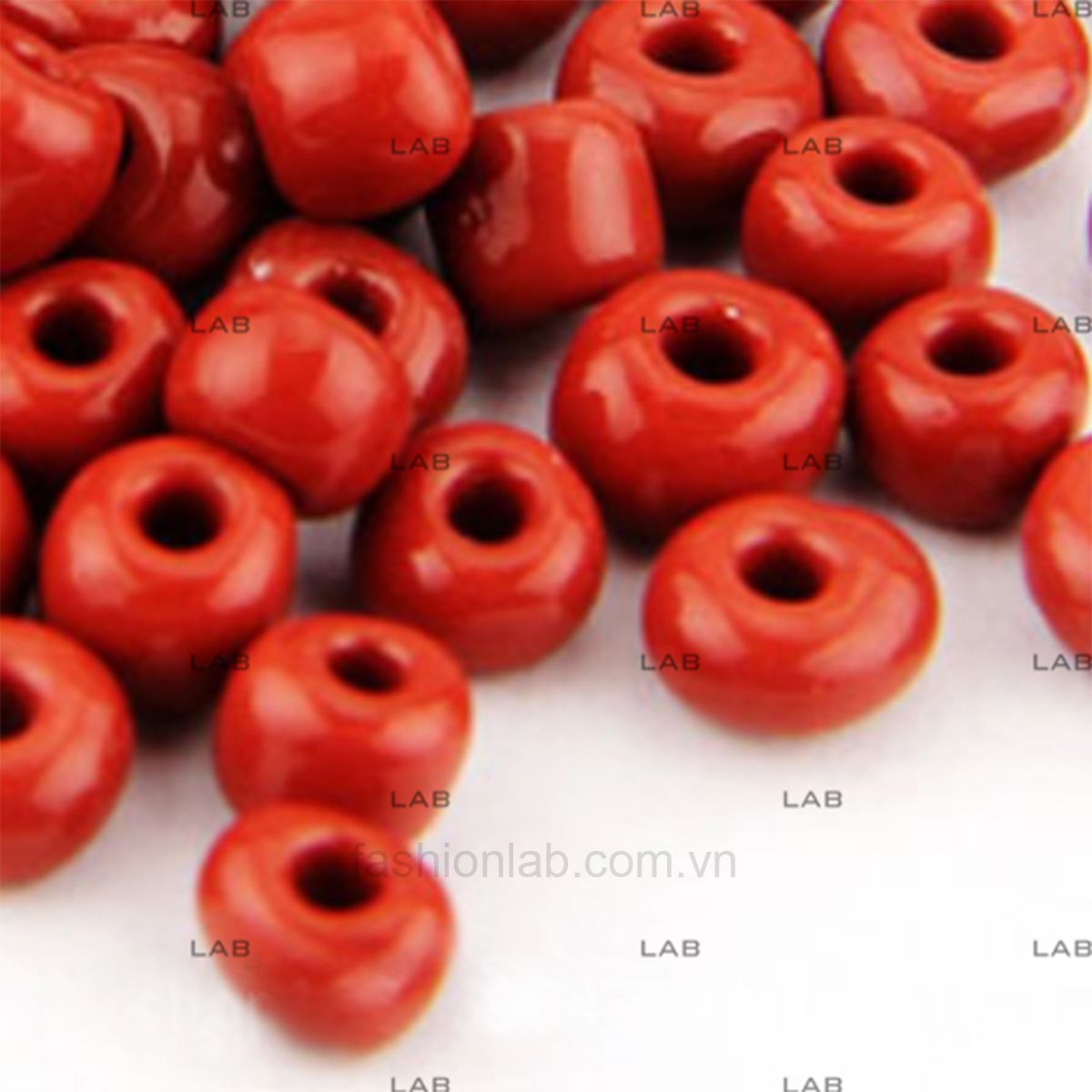 Hạt tròn sứ màu đặc xỏ lỗ 4mm #020302
