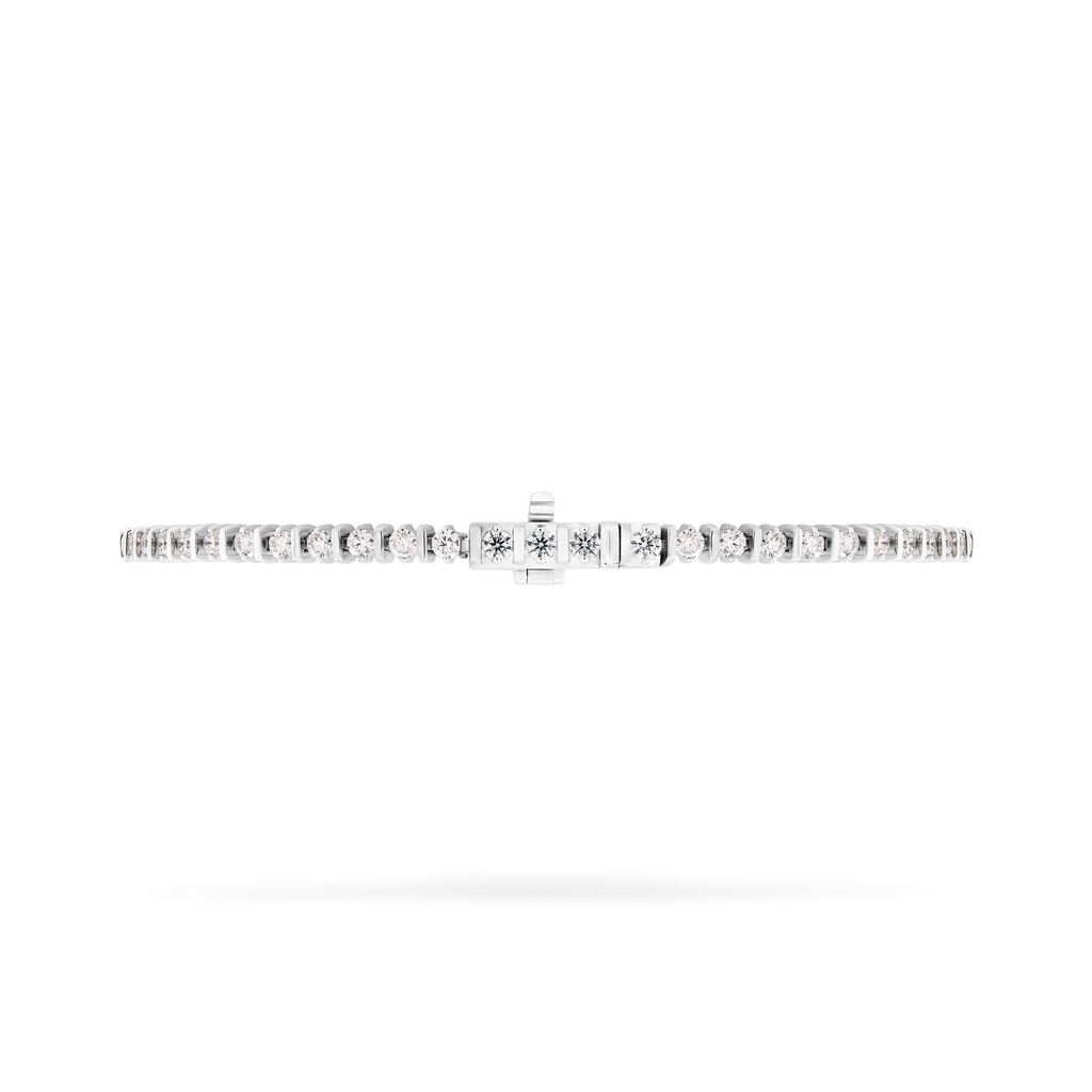 Lắc tay vàng trắng 14K gắn kim cương DOJI AFBB900507F2ML1