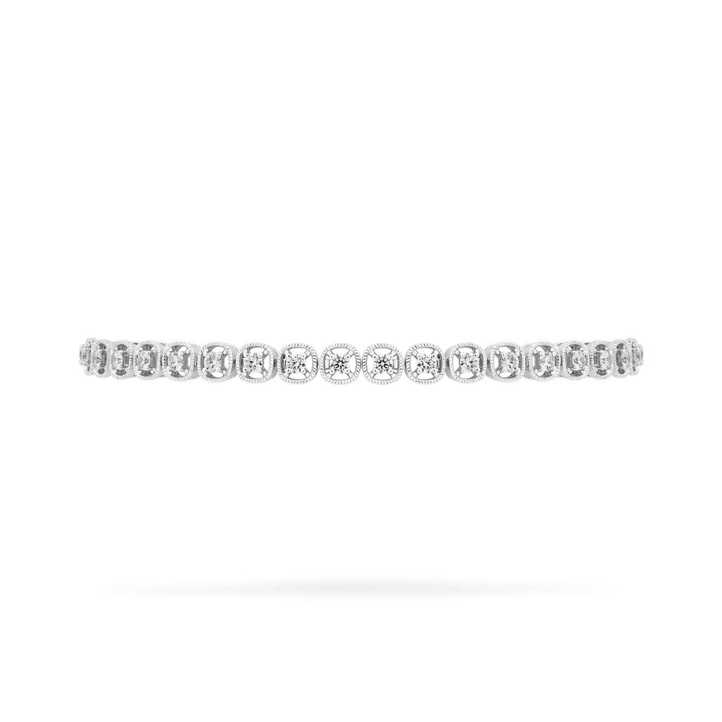 Lắc tay vàng trắng 14K gắn kim cương DOJI AFBB900508F2ML1