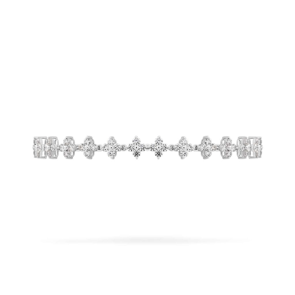 Lắc tay vàng trắng 14K gắn kim cương DOJI AFBB900510F2ML1