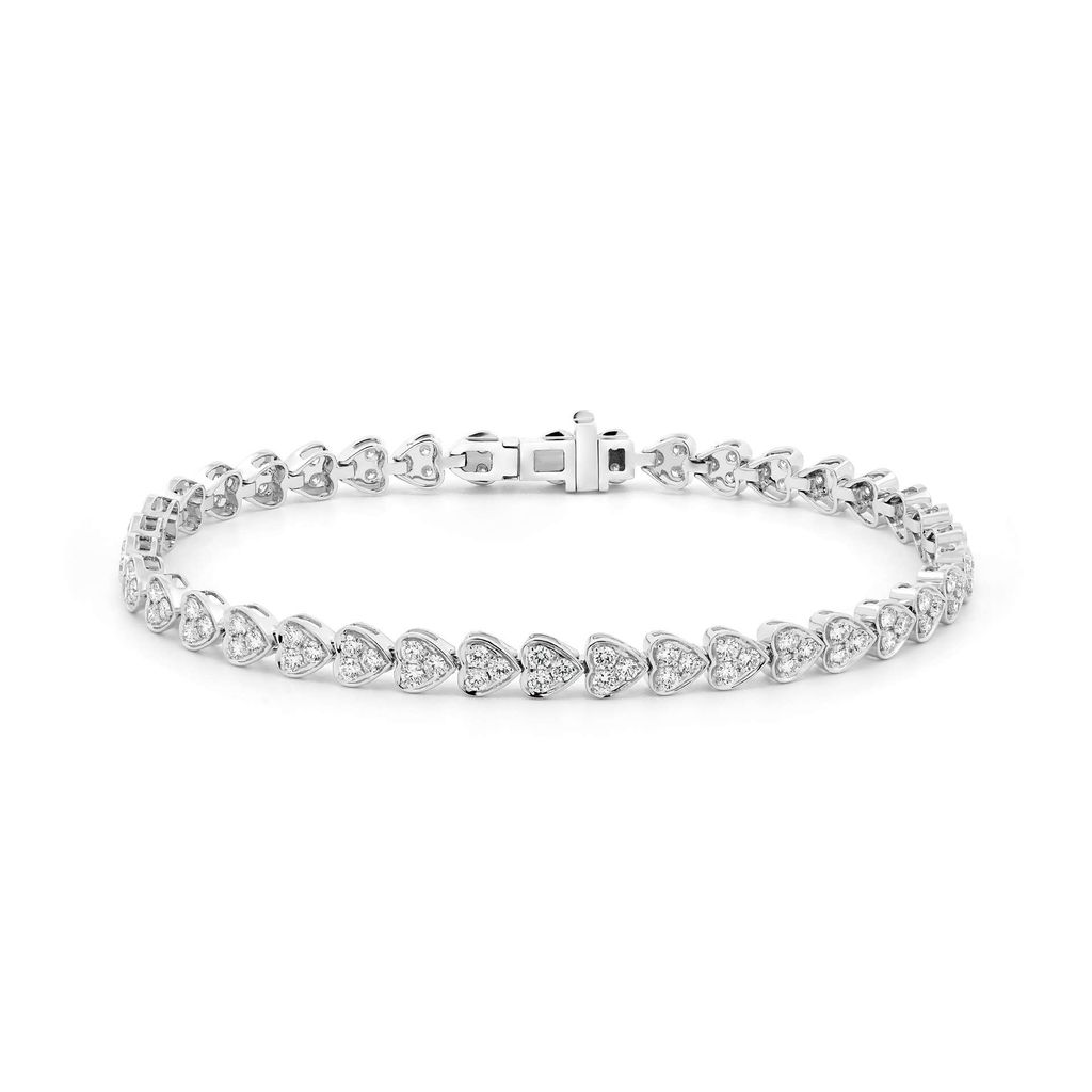 Lắc tay vàng trắng 14K gắn kim cương DOJI AFBB900511F2ML1