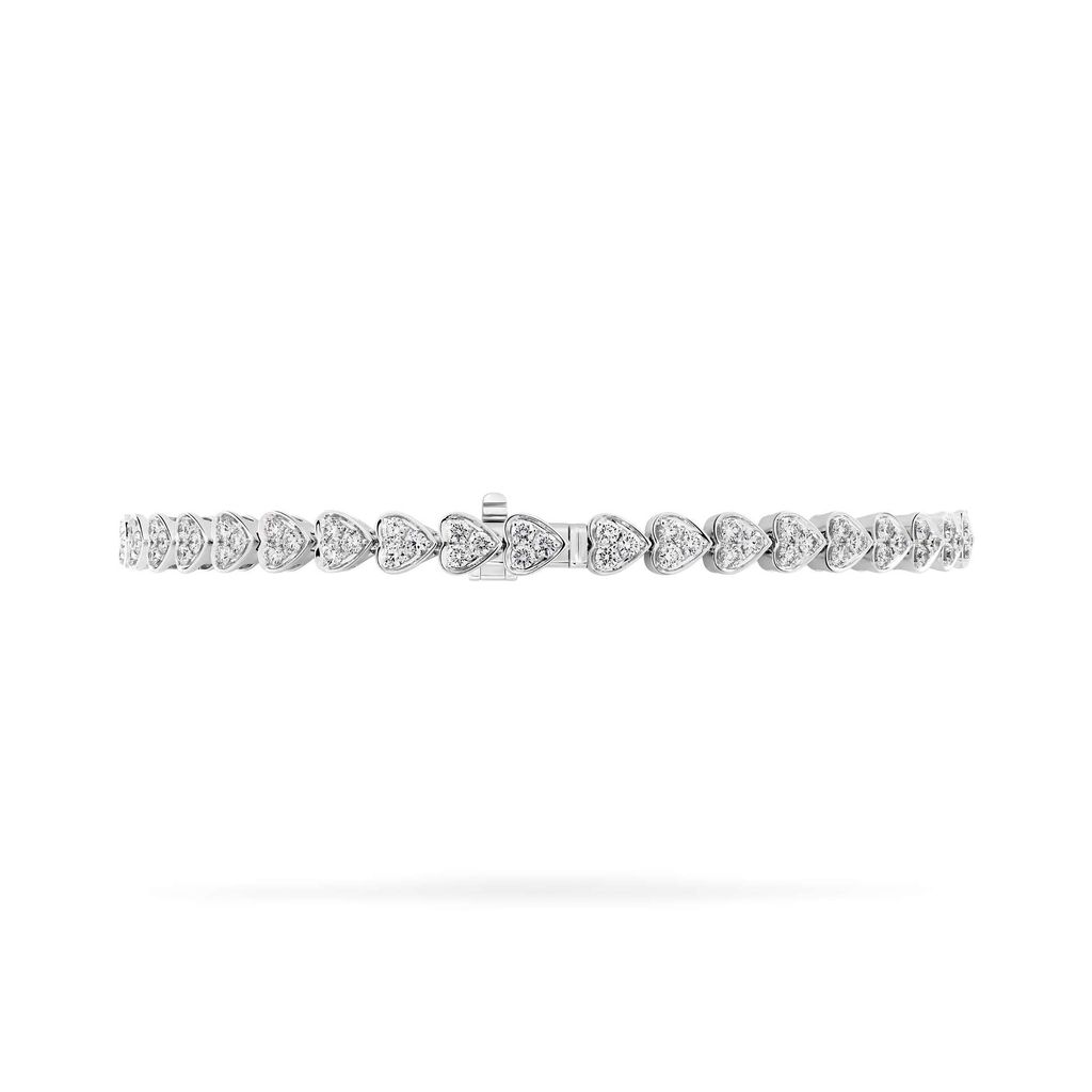 Lắc tay vàng trắng 14K gắn kim cương DOJI AFBB900511F2ML1